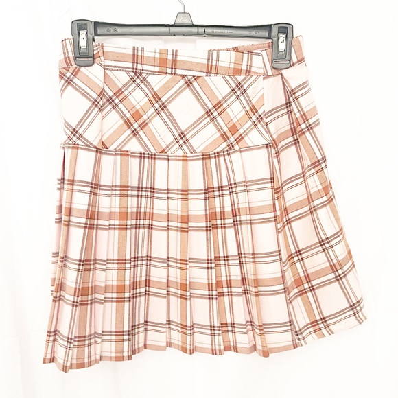 Pink Jolt Plaid Wrap Skirt - Picture 2 of 7
